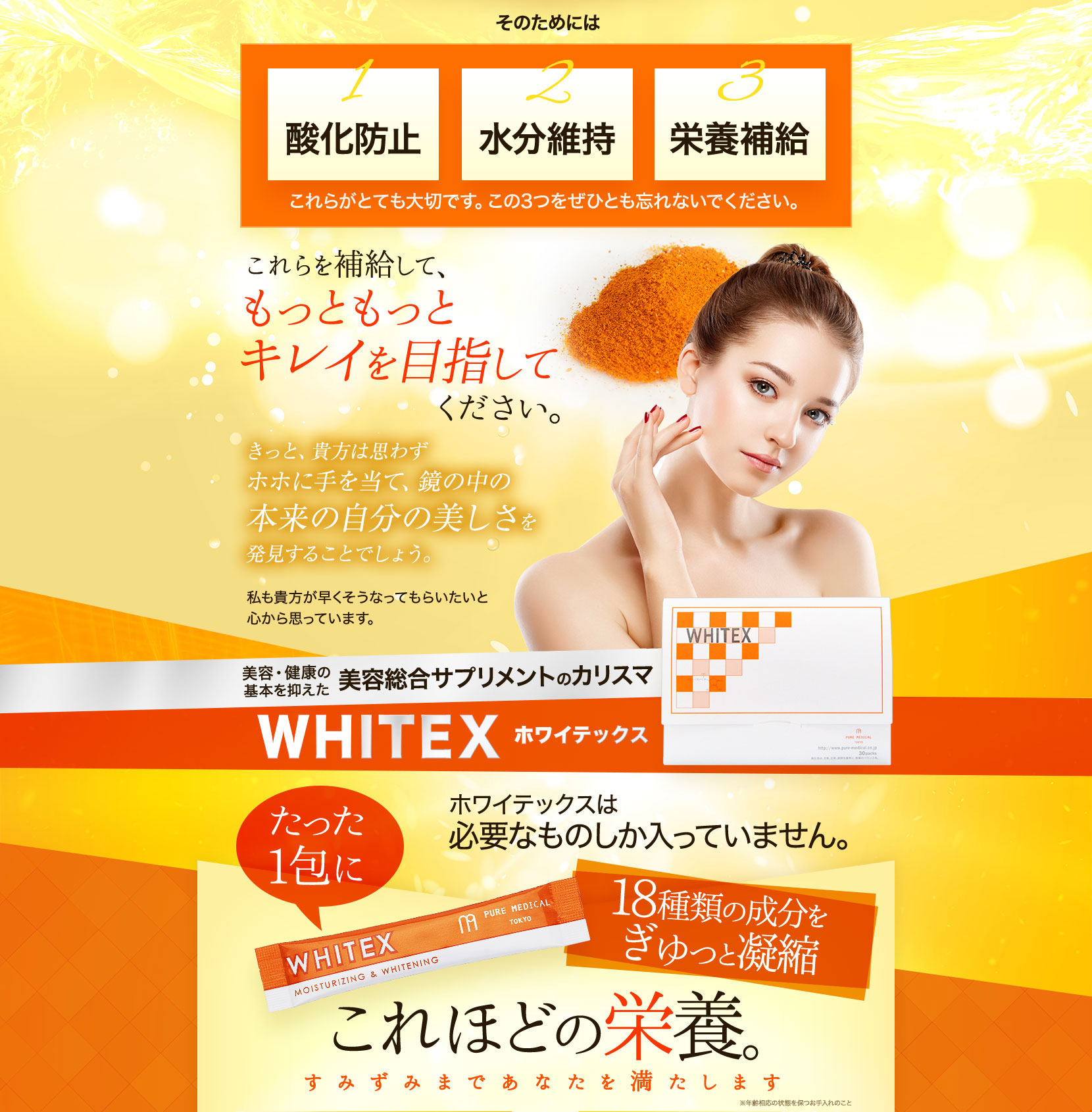 WHITEX ホワイテックス 美容健康の基本を抑えた 美容総合サプリメント 